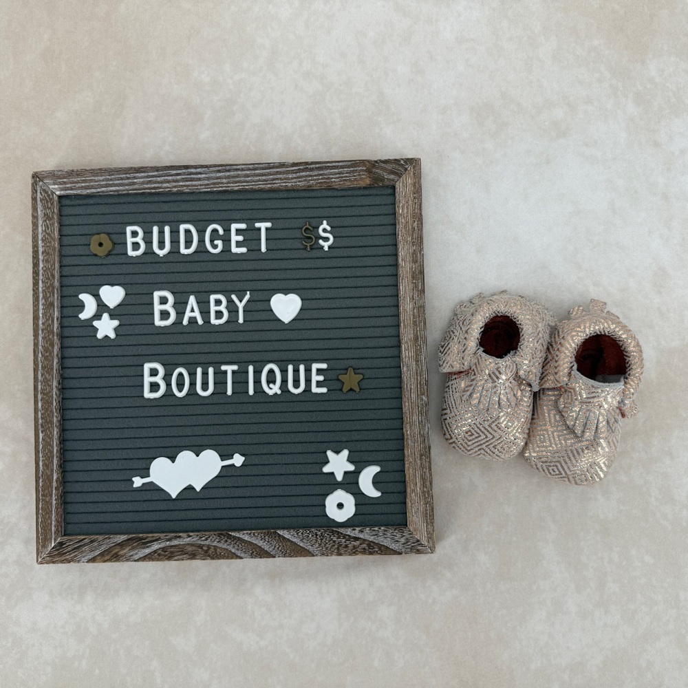 Freshly Picked Rose Gold Textured Baby Moccasins